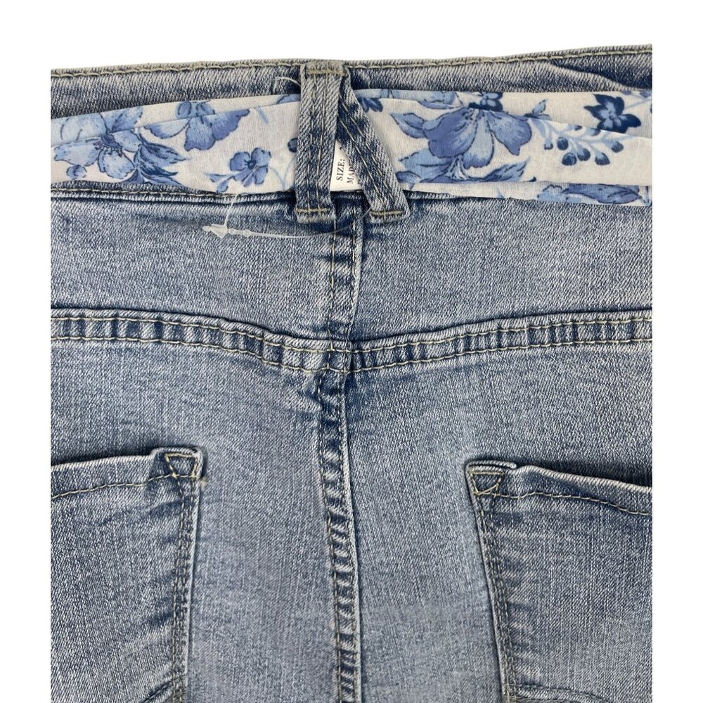 Angels Forever Young Everflex Classic Belted Denim Jean Shorts Womens Size 24W - Picture 7 of 13